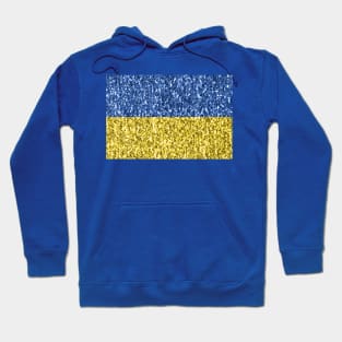 Blue yellow Ukraine flag glitter faux sparkles Hoodie